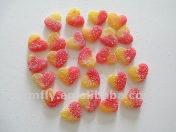 Sugar coated Heart shape jelly candy