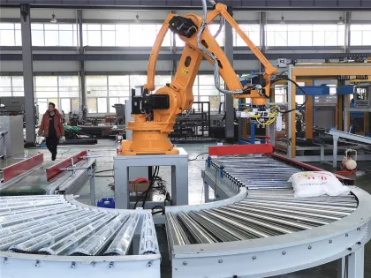 High Speed Automatic Palletizer for Walnut Bags using ABB Robot