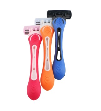 Wholesale D615L Rubber Handle 6 Blade Disposable Shaving Razor