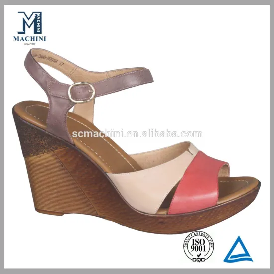 2015 Sheepskin leather woman wedge sandal