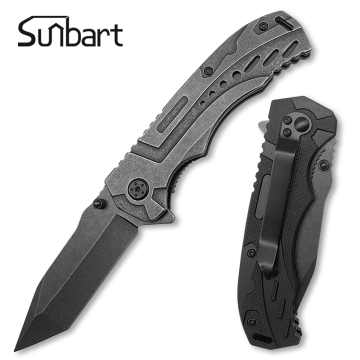 Hot Sale Tanto Knife: 3CR13 Steel Blade & Gun Color Aluminum Handle