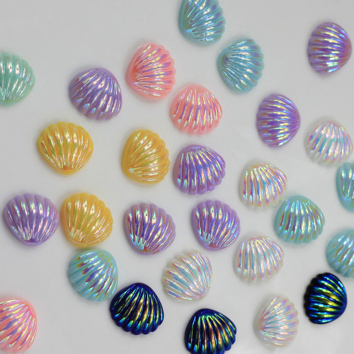 νέο στιλ Iridescent AB ρητίνη Puffy Sea Shell flatback cabochon 20*18mm γοητεία για Boutique Hair Bow Making cell DIY διακόσμηση