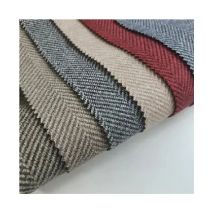 Herringbone Knit Fabric Tweed Polyester Wool for Men's Coat Pant Suit China Design
