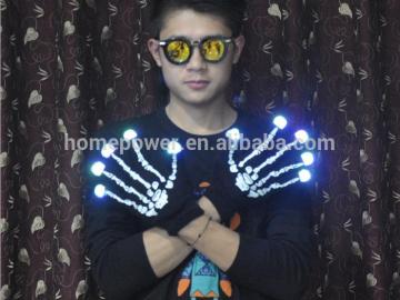 Black led glowing gloves with led lights supplier from China