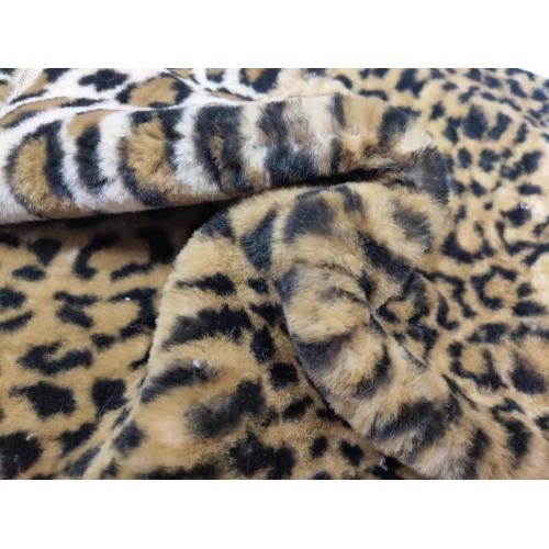 100%Polyester PV Fleece with Leopard Printing Fabric