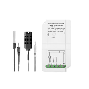 Tuya WiFi Smart Temperature and Humidity Sensor with Dual Way Output Relay for Smart Life App and Voice Control (Alexa, Google)