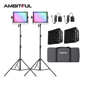 Ambitufl p35r 30w kit di luce video LED RGB con supporto e borsa per la fotografia di studio professionale