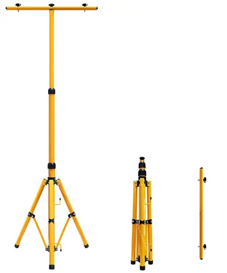 Professional Customizable Worklight with Twin Heavy Duty Floodlight on TriPod Stand for Enhanced Job Site Illumination