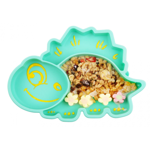 Non Slip Suction Dinosaur Silicone Baby Plates