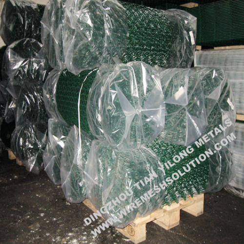 3.5 / 4.75mm Green Chain Link Fence para la construcción