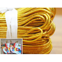 Gold metallic round elastic cord for tag