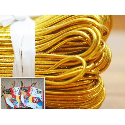 Gold metallic round elastic cord for tag