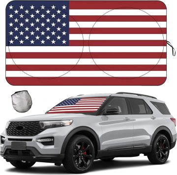 Custom Polyester Foldable Car Sun Shades - 170T Digital Print Top Quality Cheap Auto Front Windshield Sunshade