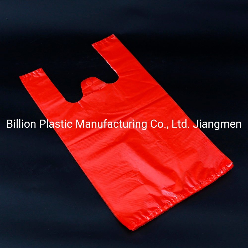 ldpe/hdpe plastic t shirt bag on roll for shopping