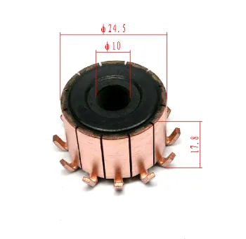 High-Quality OD24.5*ID10*H18.5 Wiper Fan Blower Motor Commutator Armature with 12 Segments Hook Type - Free Samples Available