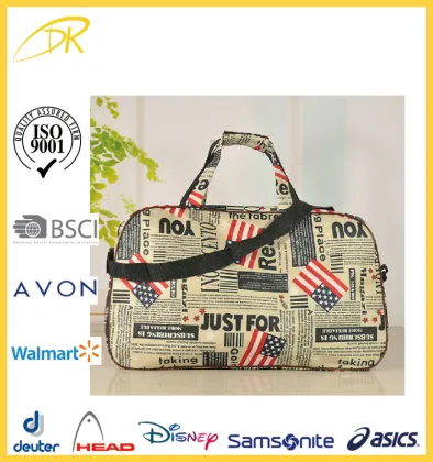 USA market tote women trolley bag, custom cute travel duffle bag
