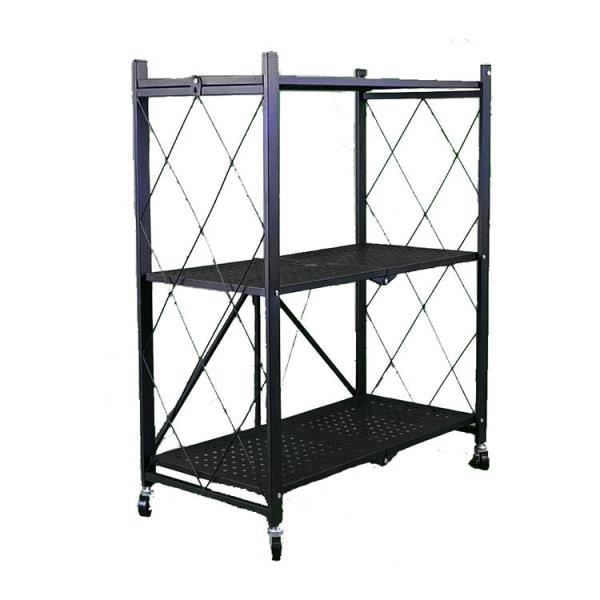 Collapsible corner storage rack shelves use kitchen