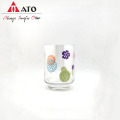 ATO Clear vase with flower decal glass vase