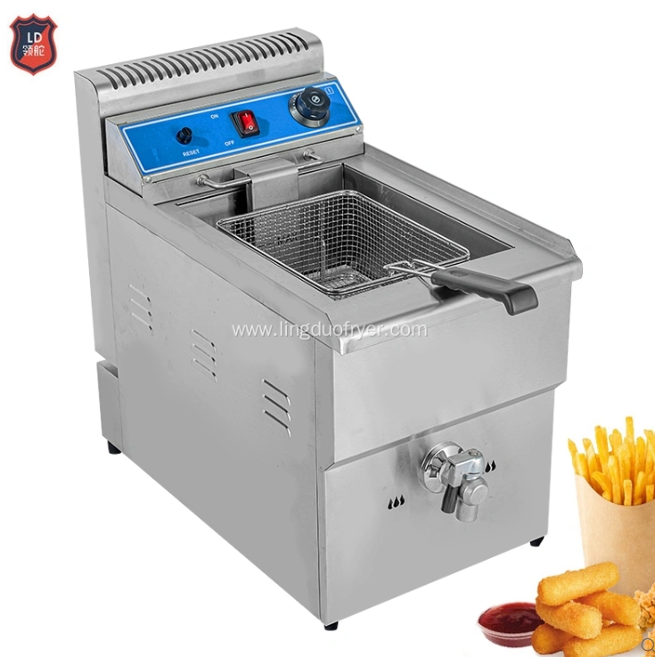 Electric Deep Fryer Tank Single Basket Restaurant Equipment Restaurant 220V 7.5kW Electric deep fryer single tank single basket restaurant kitchen equipment 220V 7.5KW