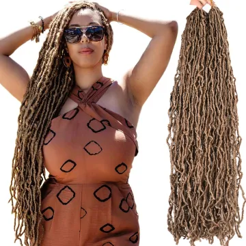 36 inch New Faux Locs Crochet Braids Faux soft Crochet Hair Goddess Locs Dreadlocks Hair Extension Curly Faux Locs Braiding Hair
