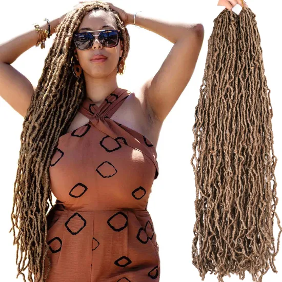 36 inch New Faux Locs Crochet Braids Faux soft Crochet Hair Goddess Locs Dreadlocks Hair Extension Curly Faux Locs Braiding Hair