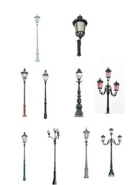 various iron lamp decorations