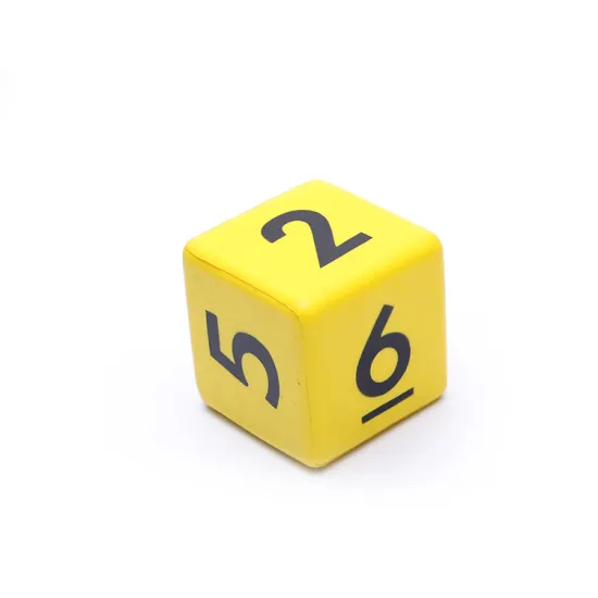 Yellow Cube Stress Ball Dice PU Foam Ball