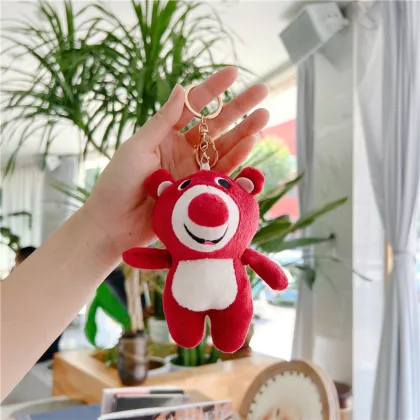 2024 Trendy Customizable Kawaii Strawberry Bear Plush Toys & Keychains