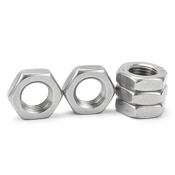 Stainless Steel Hex Jam Nuts in Various Inch Sizes and Threads: 1/4-32, 5/16-32, 3/8-32, 7/16-28 UNC UNF