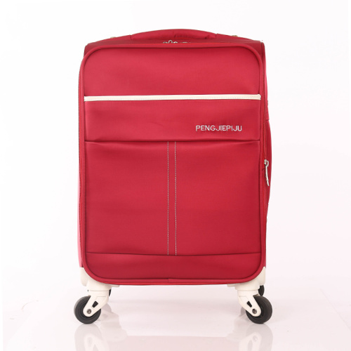 Red and white fabric strong luggage