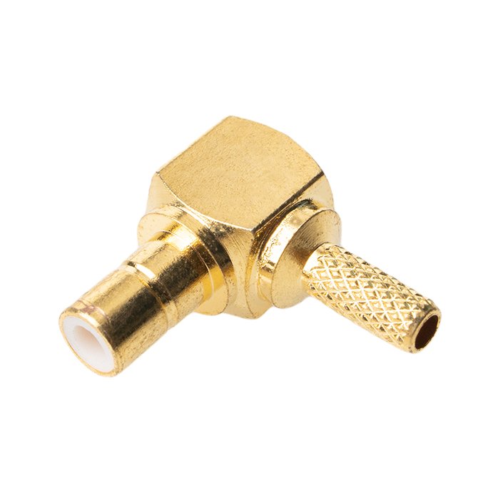 SMB Female Crimp Connector Right Angle Adapter