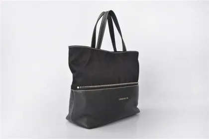 Ella Patent Tessuto Soft Nylon & Leather Tote