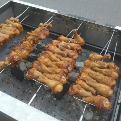 Charcoal BBQ Grilled Chicken Machine: Automatic Roasted Chicken Grill Oven