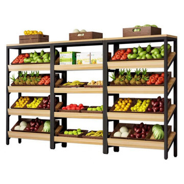 Customized Factory Price Wooden Fruit Display Storage Rack - In Stock
