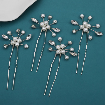 Bridal Rhinestone Crystal Pearl Hair Pin