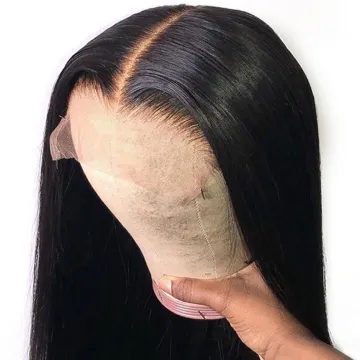 Brazilian Straight Human Virgin Hair Lace Frontal Wig 150% 180% Full HD 4x4 Lace Front Closure Wig Pre Plucked With Baby Hair