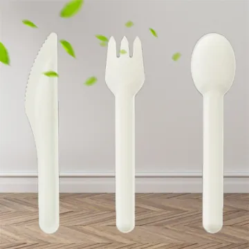 Biodegradable Sugarcane Flatware Fork Knife Spoon Cutlery