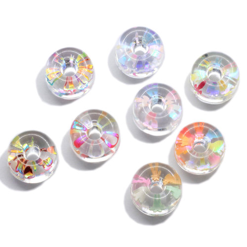 Kawaii Cute Loose Resin Round Clear Assorted Shapes Sequins Inside Beautiful Hollow Hot Selling Resin Charms 100pcs Cheap Decors