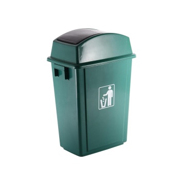 Commercial Swing Lid Trash Can: 15.3 Gallon / 58 Liter Large Capacity, Slim Design