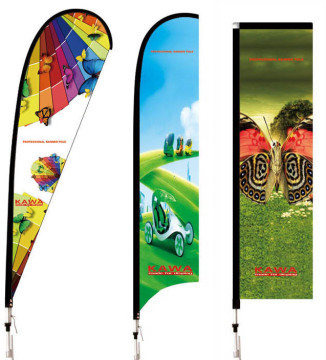 Advertising Beach Flag Flying Banner with Fiberglass Pole