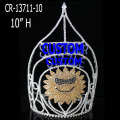 Venta al por mayor Custom Diamond Rhinestone Sunflower Pageant Crown