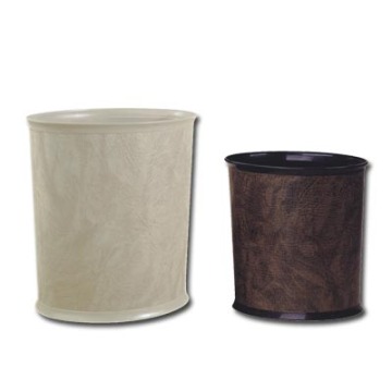 2016 Hot Sale ABS Oval Waste Bin JF519AL with leathern outside (hotel appliances)
