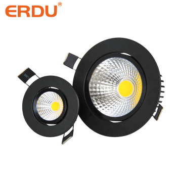 ERDU 15W Black LED Spotlight Ceiling COB Recessed Light for Home & Hotel