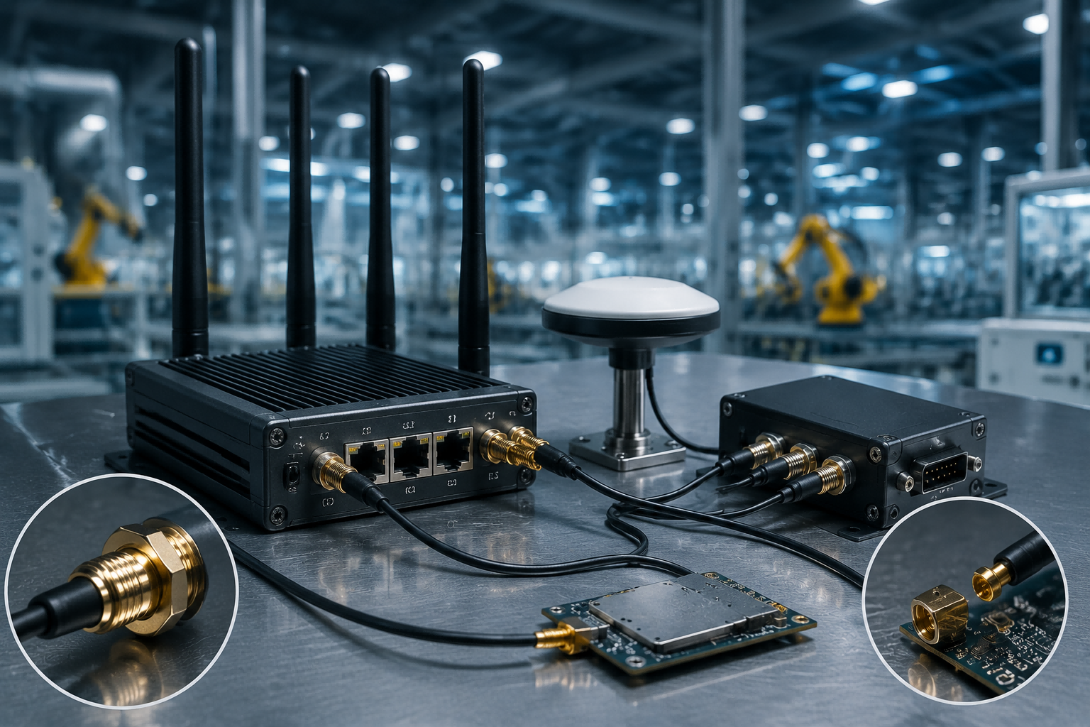 RF connector applications in IoT GPS GNSS wireless communication systems