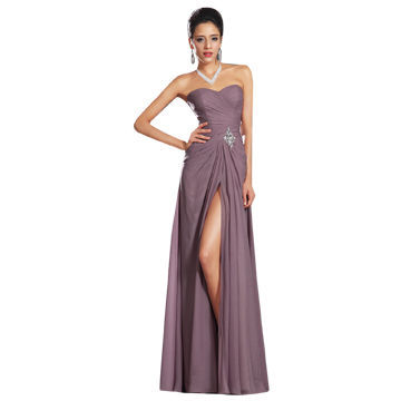 Floor length purple evening dress