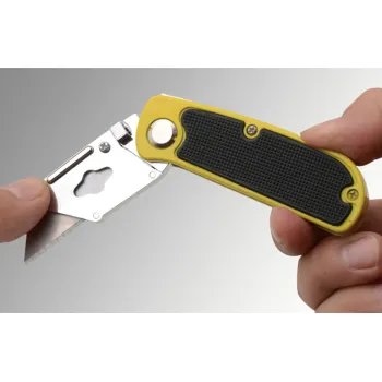 Aluminium Alloy Auto Retractable Folding Knife with Logo