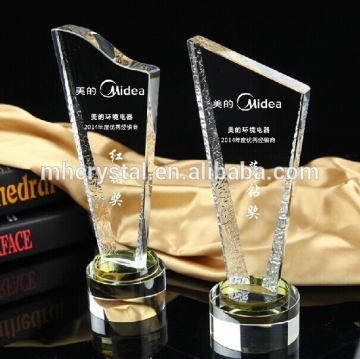Optical Crystal Yellow Award Trophy MH-J0746