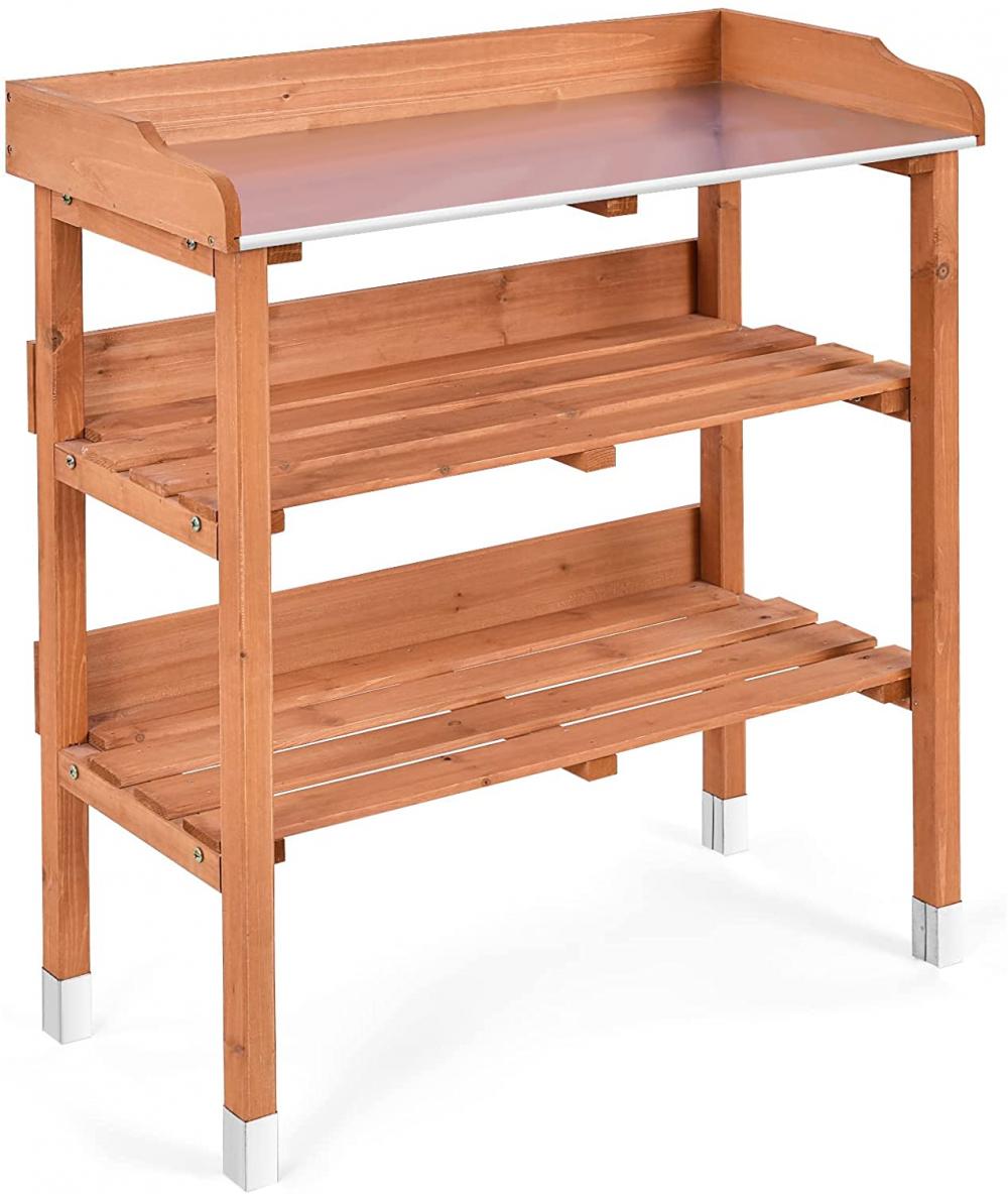 3 Tier Holzgarten Workstation Tisch