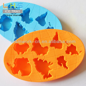 Hot sell 100% food grade TPR globe warming personalized ice cube tray