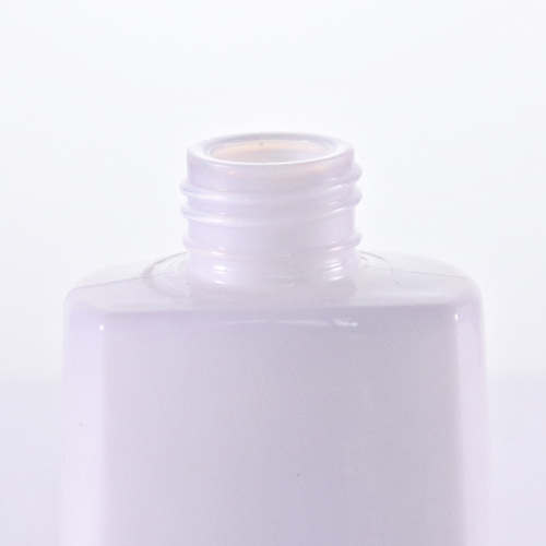 Round Bottom Shaped White Lotion Bottle Opal White Glass Bottle With Clear Overcap Manufactory